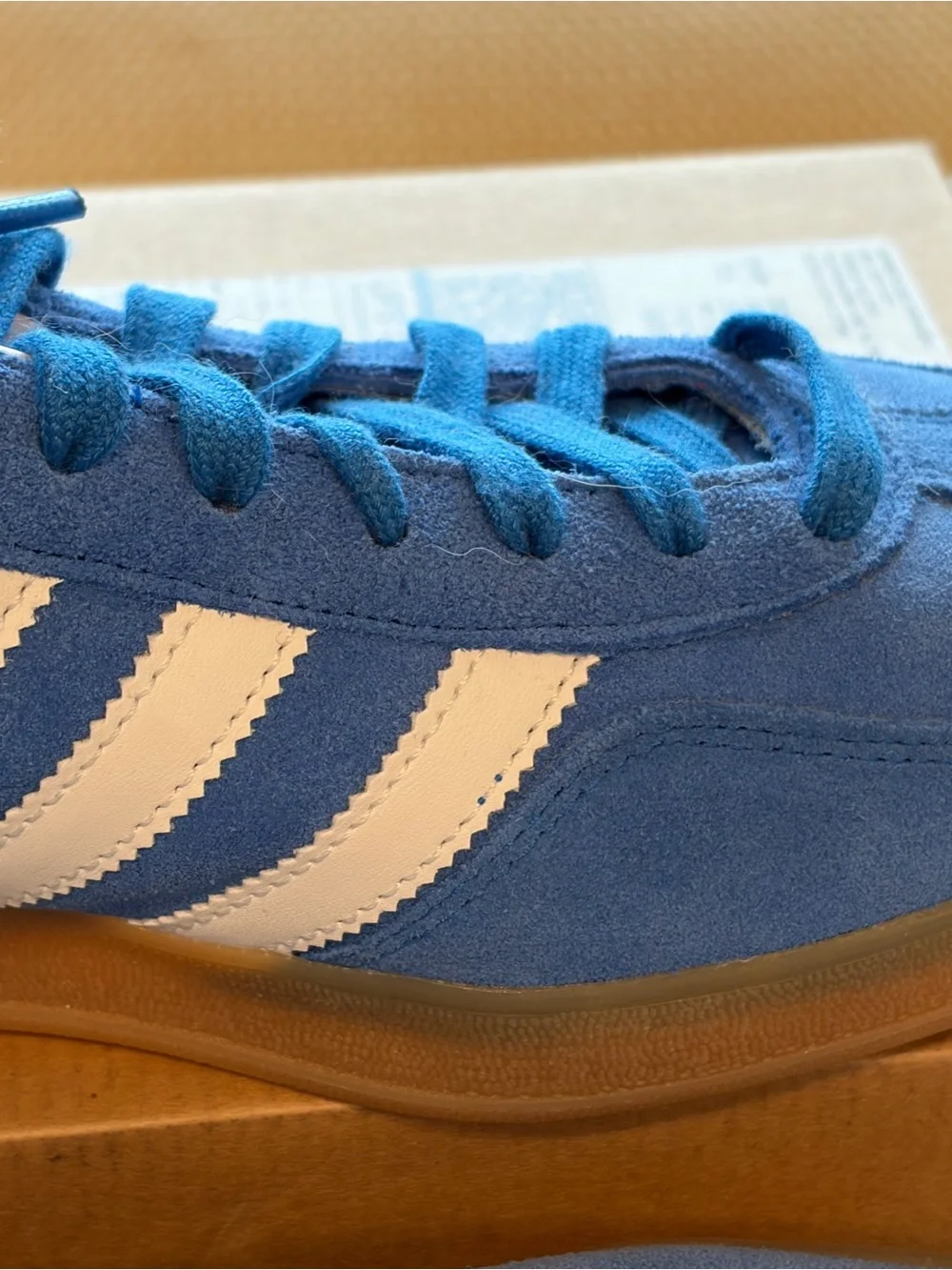 adidas Blue Suede Sneakers with White Three Stripes